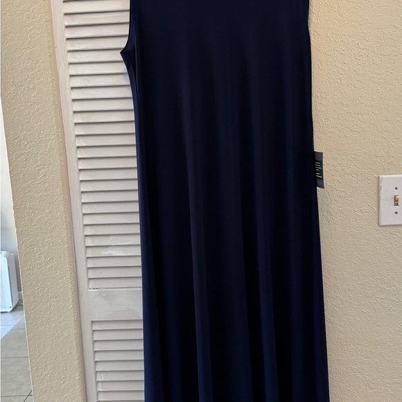 Norma Kamali Navy Norma Kamali Sleeveless Swing Maxi Dress size large NWT - Picture 2 of 7